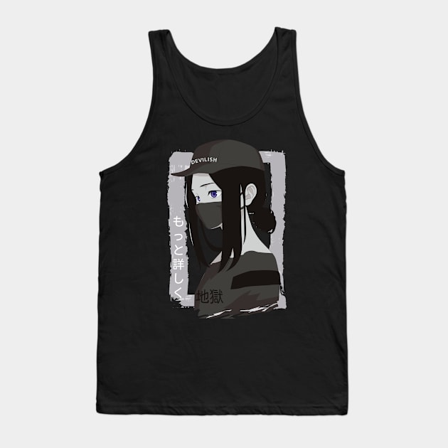 Cool Sad Anime Demonic Girl Tank Top by LAPublicTees